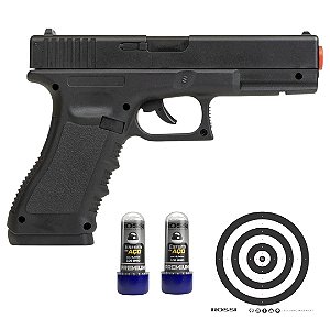 Pistola de Pressão Co2 Rossi G17 6.0mm + 200 Esferas + Alvos