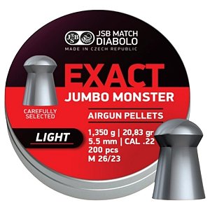 Chumbinho Jsb Exact Jumbo Monster Redesigned Light 20,83gr c/200 und. Calibre 5.52mm