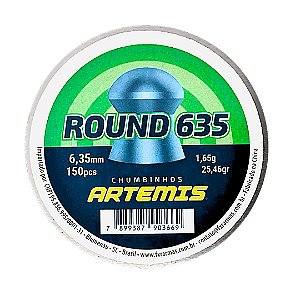 Chumbinho Artemis Round 6.35mm 1.65g - 25,46gr Lata com 150