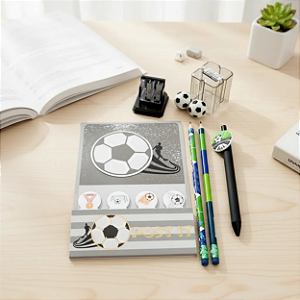 Lançamento 2026 Kit Papelaria Menino Futebol Apontador Lapis Papelaria Fofa Divertida