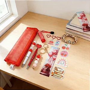 Kit Romance Papelaria Criativa Presente Especial Lançamento
