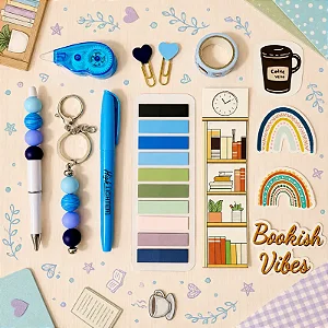 Lançamento Kit Papelaria Premium Presente Especial Azul
