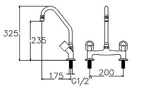 Misturador Meber Cozinha Balcão 3002c 40 Ba Aa 1/4