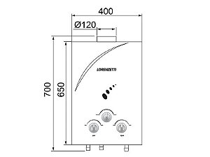 Aquecedor Gás Lorenzetti Lz 1600n Glp (15l)