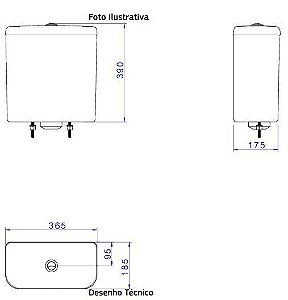Deca Caixa Acoplada Dual Carrara Ebano Fosco