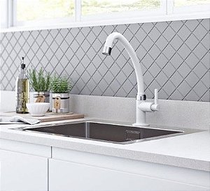 Torneira Viqua 1/4 Lagune Cozinha Mesa Bancada Branca (1150502)