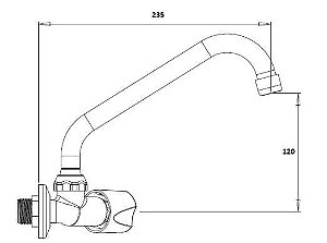 Torneira Viqua 1/4 Lagune Cozinha Parede Bl Branca (1150802)