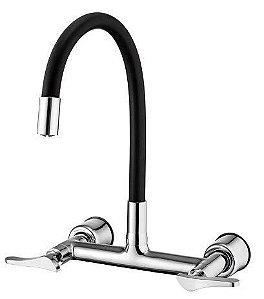Misturador Lorenzetti Cozinha Parede Flexivel Preto 1258 B27