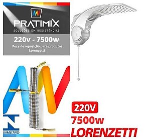 Resistencia Pratimix Lorenzetti 7500w Duo Shower 220v