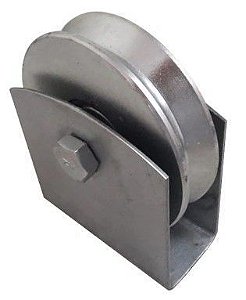 Roldana Portão Tubo (U) 76mm Com Caixa