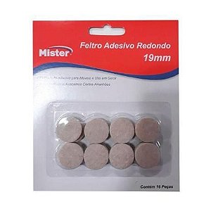 Feltro Adesivo Redondo 19mm(16) Mister