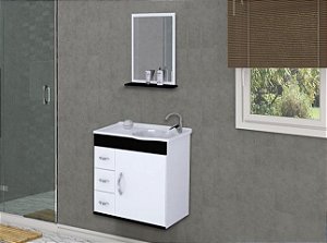 Kit Rorato Firenze Suspenso 2 Portas + Espelheira 60cm Branco