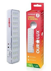 Luminaria Emergencia 30 Leds Ourolux Com Pilha
