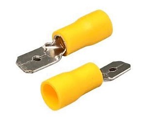 Terminal Pre-Isolado Tipo Luva Macho Cabo 4mm A 6mm 24a - Amarelo (100un)