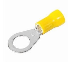 Terminal Anel Cabo 4MM A 6MM Furo 6,5MM 36A - Amarelo (EMB. 100 PC)