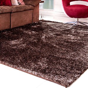 Tapete Panosul Shaggy 50x1,00 Marrom /Bege