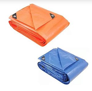 Lona C/Ilhos 4x3 Laranja / Azul Dtools