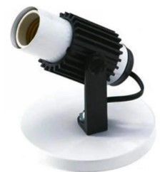 Spot 1 Lamp. Bco Com Aletas Pretas - Cristallux