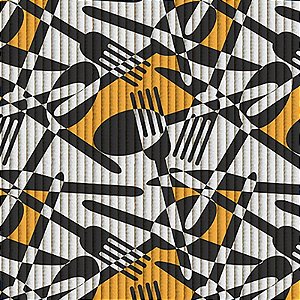 Tapete Kapazi 43cm Tropical Talheres Abstratos