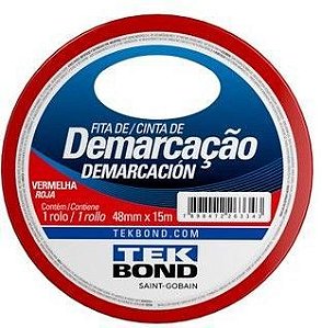 Fita Demarcacao 48x15m Tekbond Vermelha