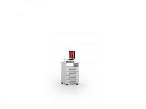 Caloma Gaveteiro C/ 4 Gav 635 Bb Branco/Branco