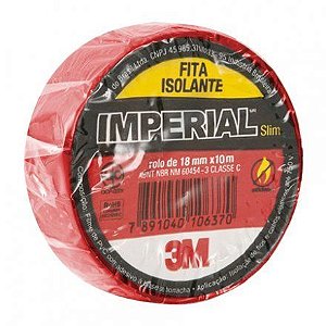 Fita Isolante Vermelho Imperial 3m 10m