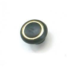 Puxador Bola Preto(2) Anel Dourado