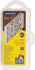 Jogo Brocas Para Concreto 4 Brocas Tramontina