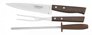 Jogo Churrasco Tramontina Inox 3pc Tradicional