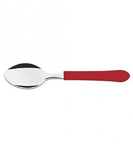 Colher Tramontina Cha Inox Leme Vermelha