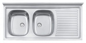 Pia Inox Tramontina 120x55 2ce Perfecta