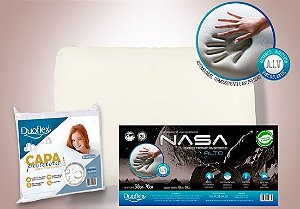 Kit 1 Travesseiro NASA-X Alto - Duoflex + 1 Capa Impermeável