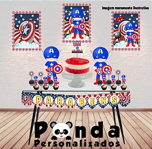 Kit  Só Bolinho  - Capitão América Cute