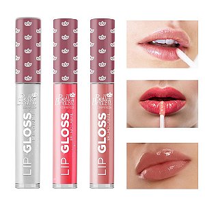 Kit 03 Coleção Lip Gloss Brilho Labial Bella Brazil 731 733 732