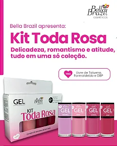 Kit 4 Esmaltes Coleção Toda Rosa
