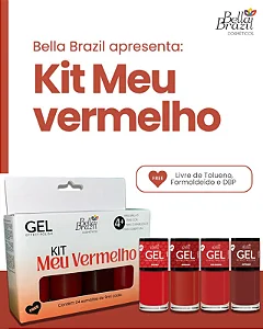 Kit 04 Esmaltes Coleção Meu Vermelho