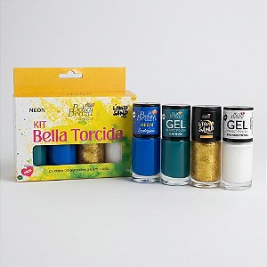 Kit 04 Esmaltes Coleção Bella Torcida Copa do Mundo