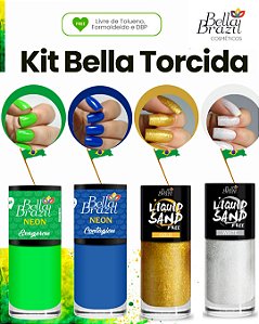 Kit 04 Esmaltes Coleção Bella Torcida Copa do Mundo