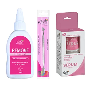 Kit Cutículas Perfeitas Bella Brazil – Remove + Espatulá + Sérum