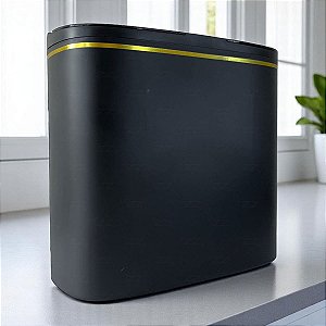 Lixeira Eletrônica Inteligente Yuna 14L Preto e Dourado Smart a Bateria