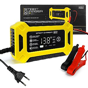 Carregador de Bateria Automotivo Smart Charger 6A Pro Version 12V Display Digital Carro Moto