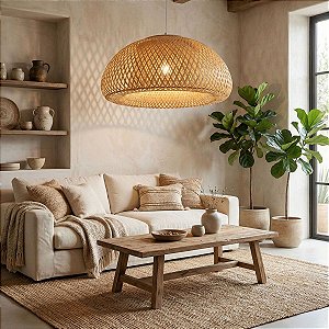 Lustre Bambu Luzza Malibu 45 Fio Branco