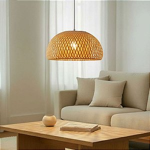 Lustre Bambu Yuna Malibu 35 Fio Branco