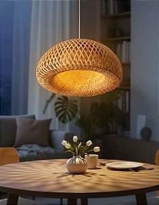 Lustre Bambu Luzza Malibu 30 Fio Branco