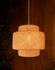 Lustre Bambu Yuna Cayman 35 Fio Branco