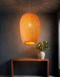 Lustre Bambu Luzza Saint Martin Fio Branco