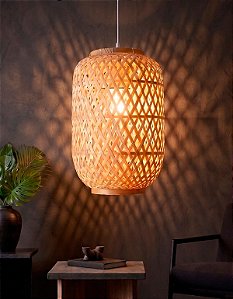 Lustre Bambu Luzza Nísio Fio Branco