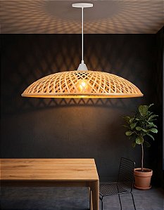 Lustre Bambu Luzza Austro Fio Branco