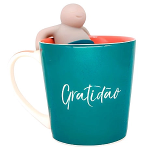 Caneca C/ Infusor Chá 350ml Tempo Para Relaxar