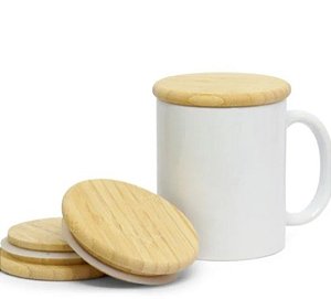 Tampa de Bambu para Canecas Tradicionais